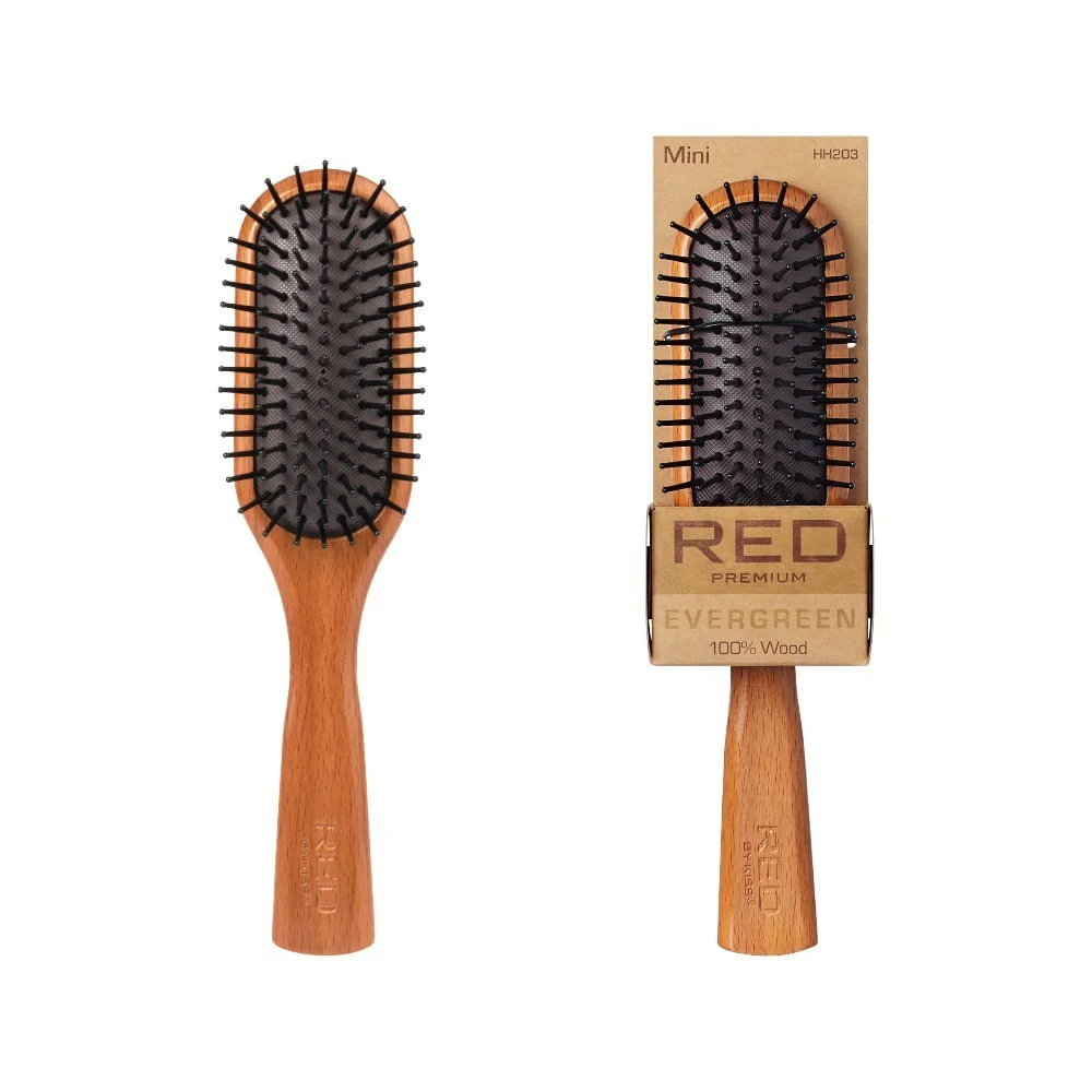 Red By Kiss Evergreen Wooden Styling Mini Hair Brush