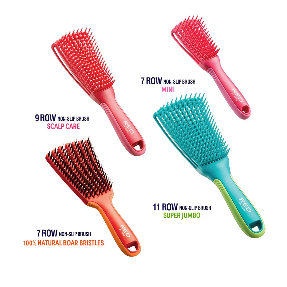 Red By Kiss EZ Glide 9 row non slip Detangling Brush - Image 5