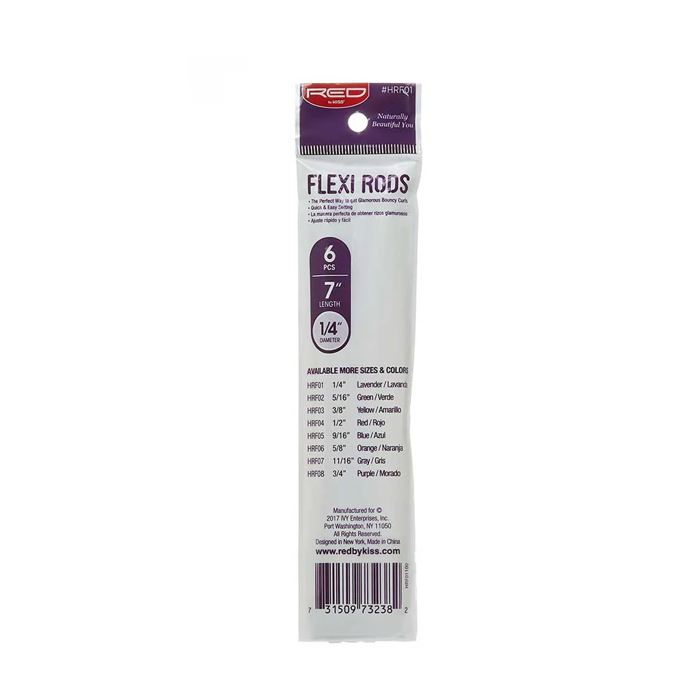 Red By Kiss Flexi Rods 7″ Length (6pcs) Lavender - Image 3