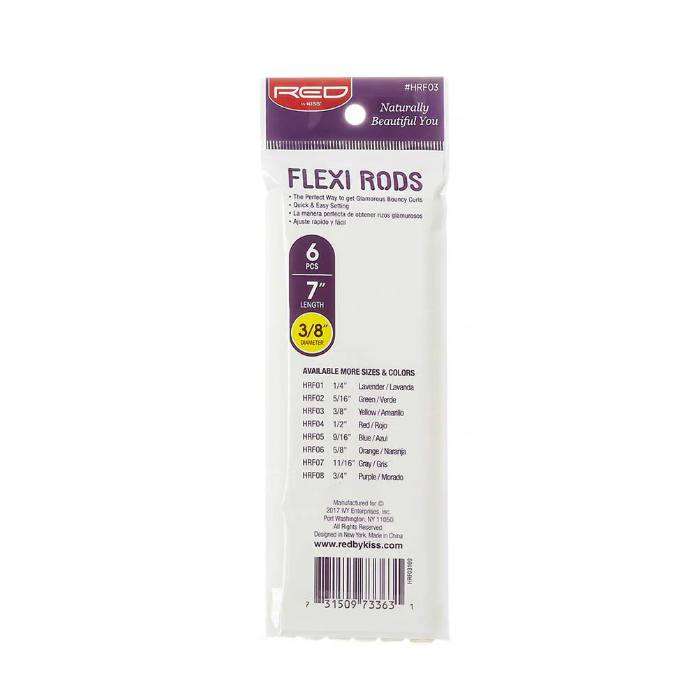 Red By Kiss Flexi Rods 7″ Length (6pcs) Yellow - Image 3