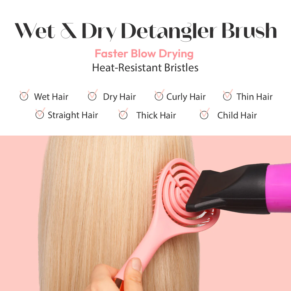 Red By Kiss Flexible Amaze Circle Vent Brush Firm Bristles for Detangling - Image 3