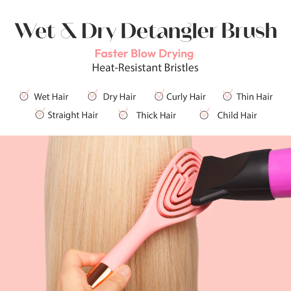 Red By Kiss Flexible Amaze Oval Vent Brush Firm Bristles for Detangling - Image 4