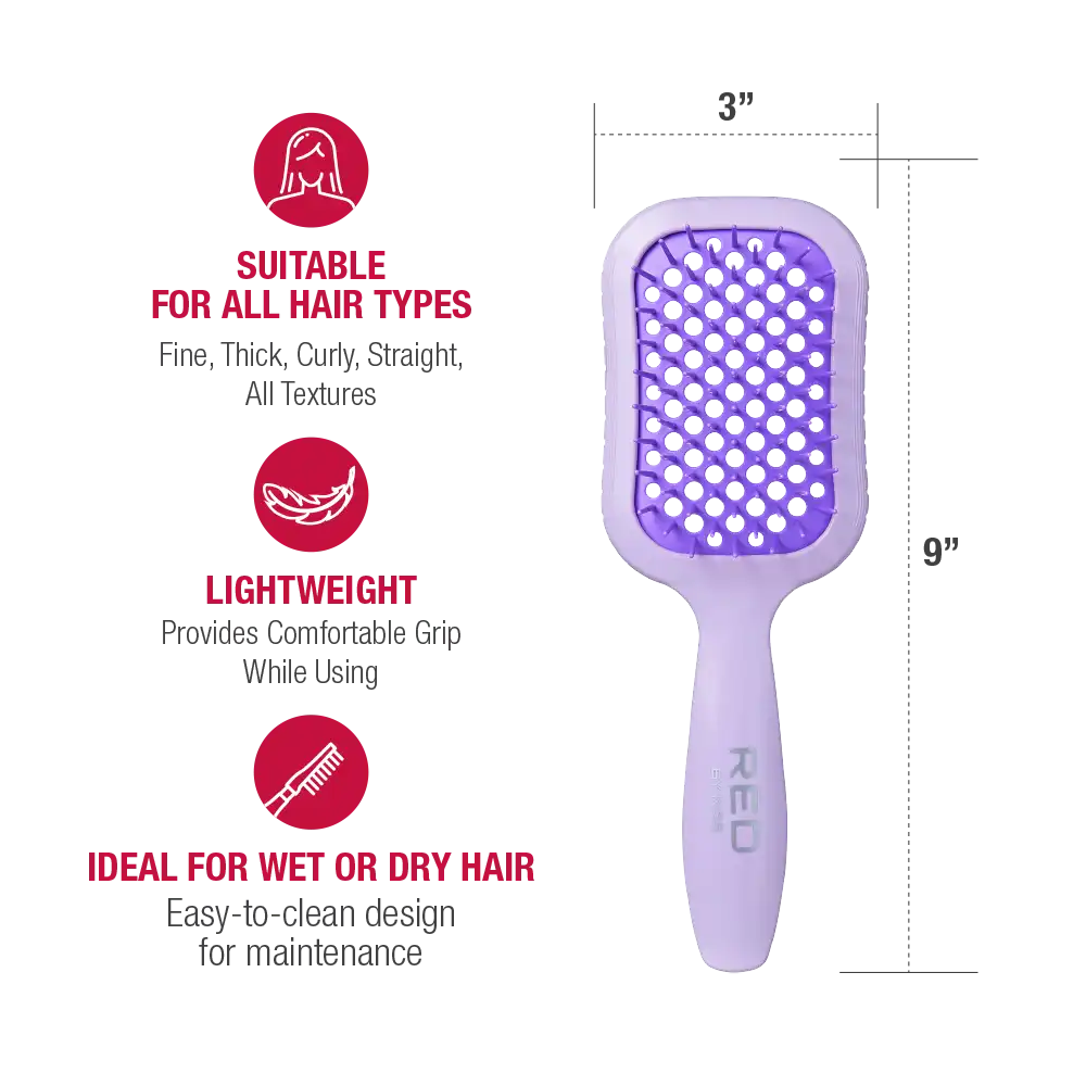 Red By Kiss Gentle Wet & Dry Vent Heat-Resistant Brush Softer, Flexible Bristles - Image 2