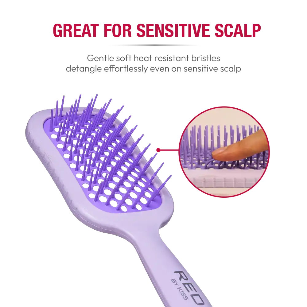 Red By Kiss Gentle Wet & Dry Vent Heat-Resistant Brush Softer, Flexible Bristles - Image 3