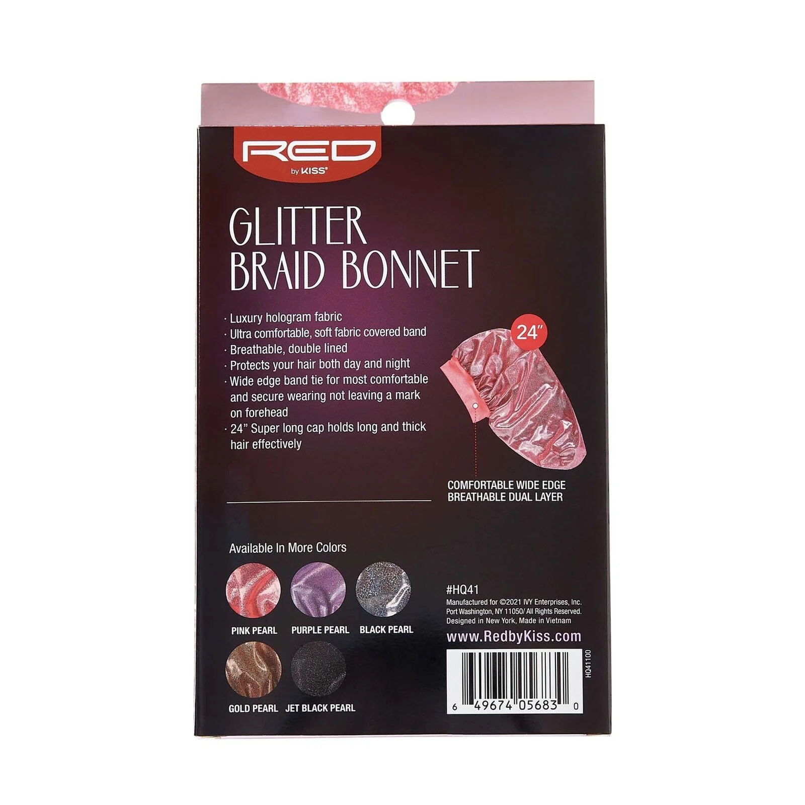 Red By Kiss Glitter Braid Bonnet - Image 4
