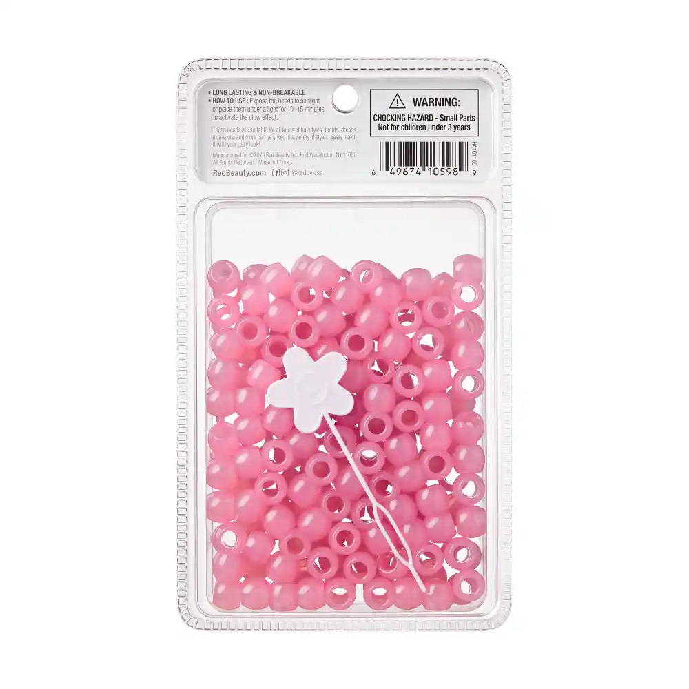 Red By Kiss Glow In The Dark Hair Beads - Image 3