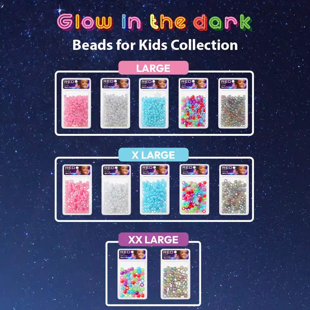 Red By Kiss Glow In The Dark Hair Beads - Image 5