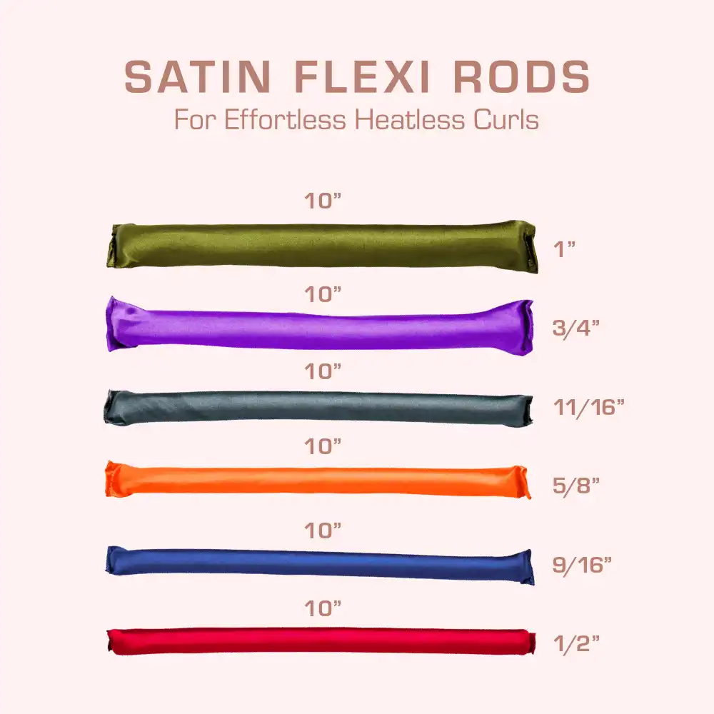Red By Kiss Heatless Curling Silky Satin Flexi Rods GRAY - Image 2
