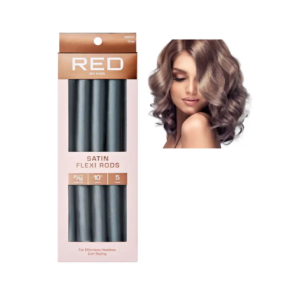 Red By Kiss Heatless Curling Silky Satin Flexi Rods GRAY - Image 8