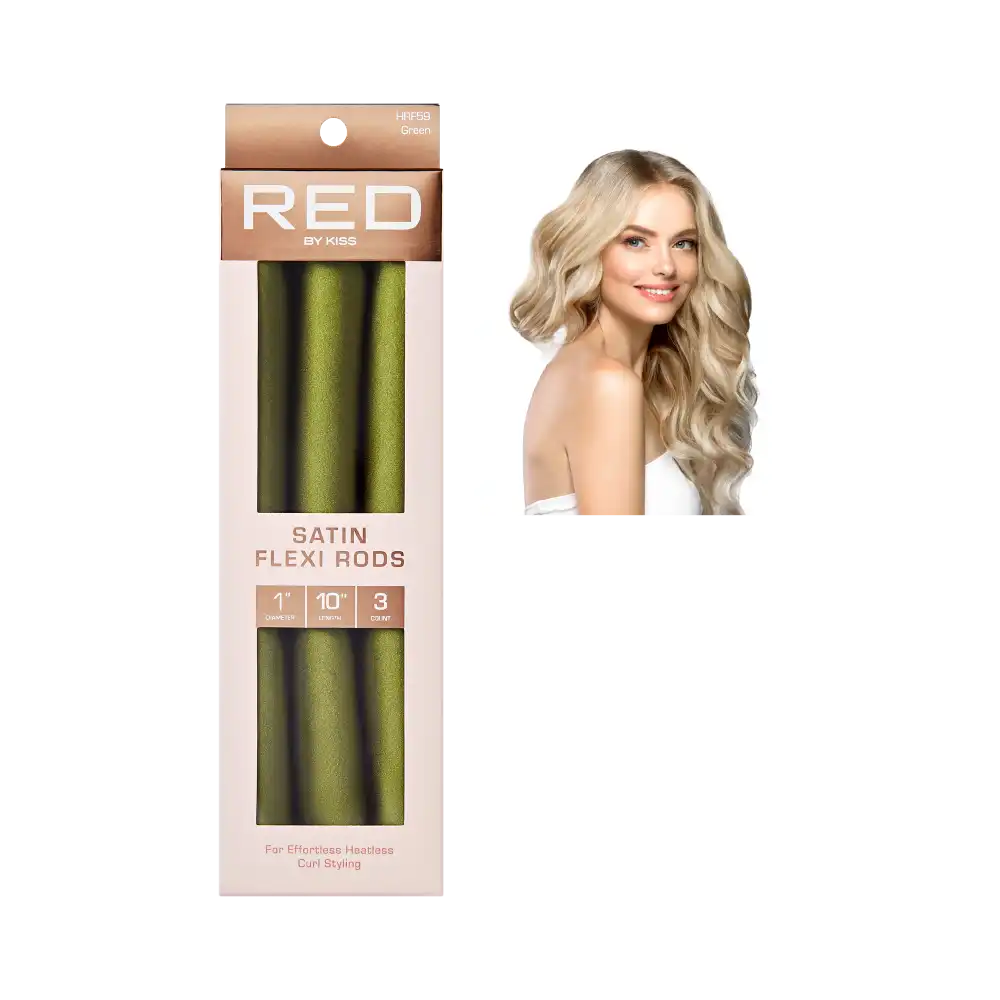 Red By Kiss Heatless Curling Silky Satin Flexi Rods Green - Image 4