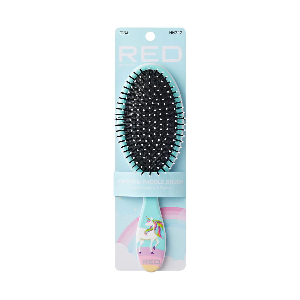 Red By Kiss Mythical Animals Oval Detangling Brush Rainbow