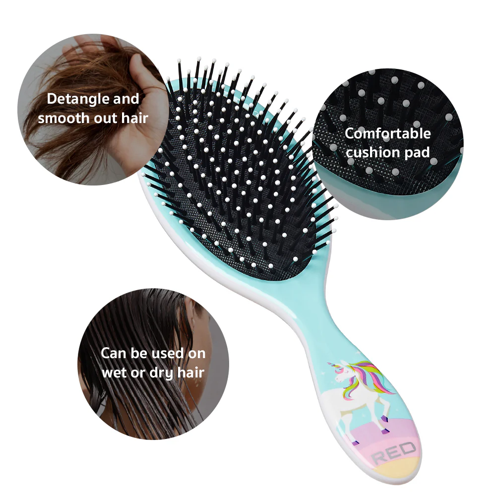 Red By Kiss Mythical Animals Oval Detangling Brush Rainbow - Image 4