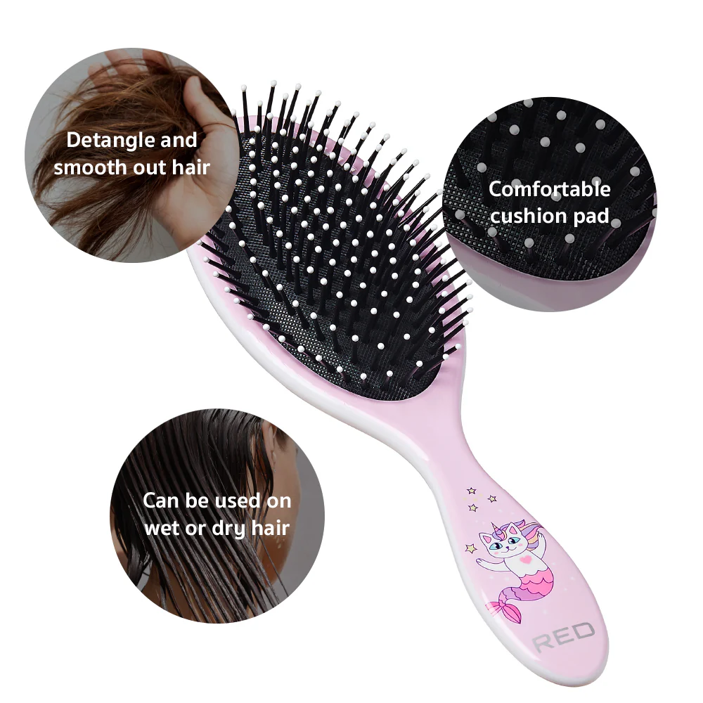 Red By Kiss Mythical Animals Oval Detangling Brush Catmermaid - Image 4
