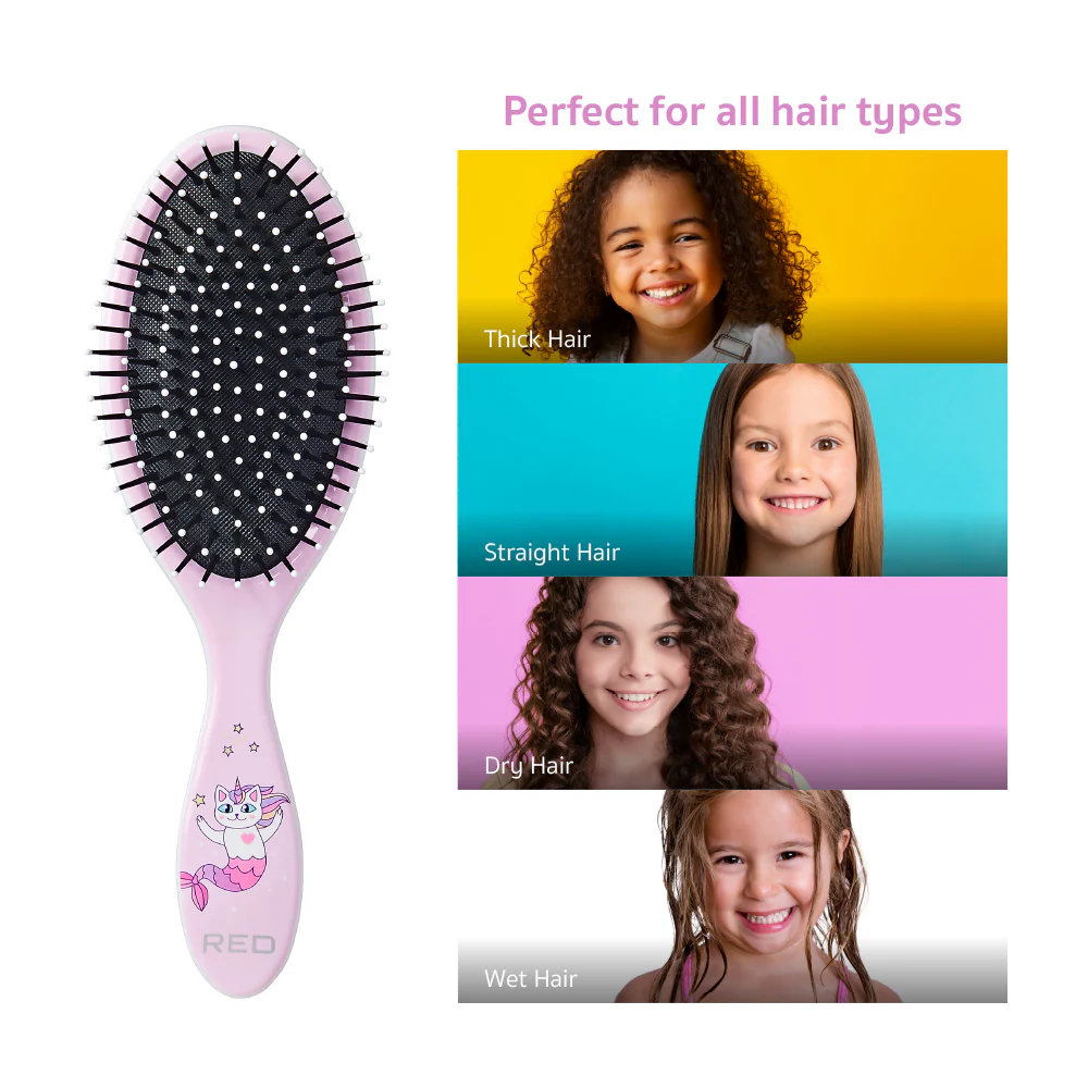 Red By Kiss Mythical Animals Oval Detangling Brush Catmermaid - Image 6
