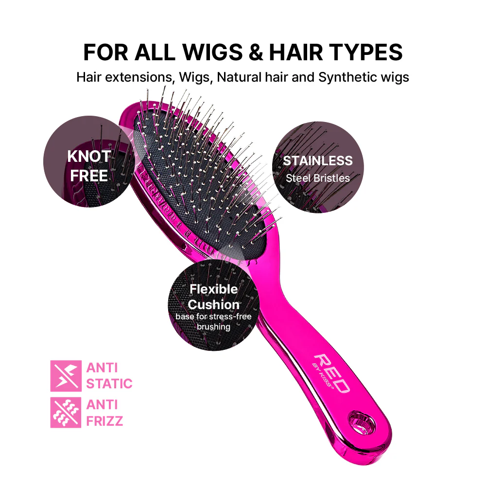 Red By Kiss Oval Wig Brush  Anti-Static & Anti-Frizz - Image 3