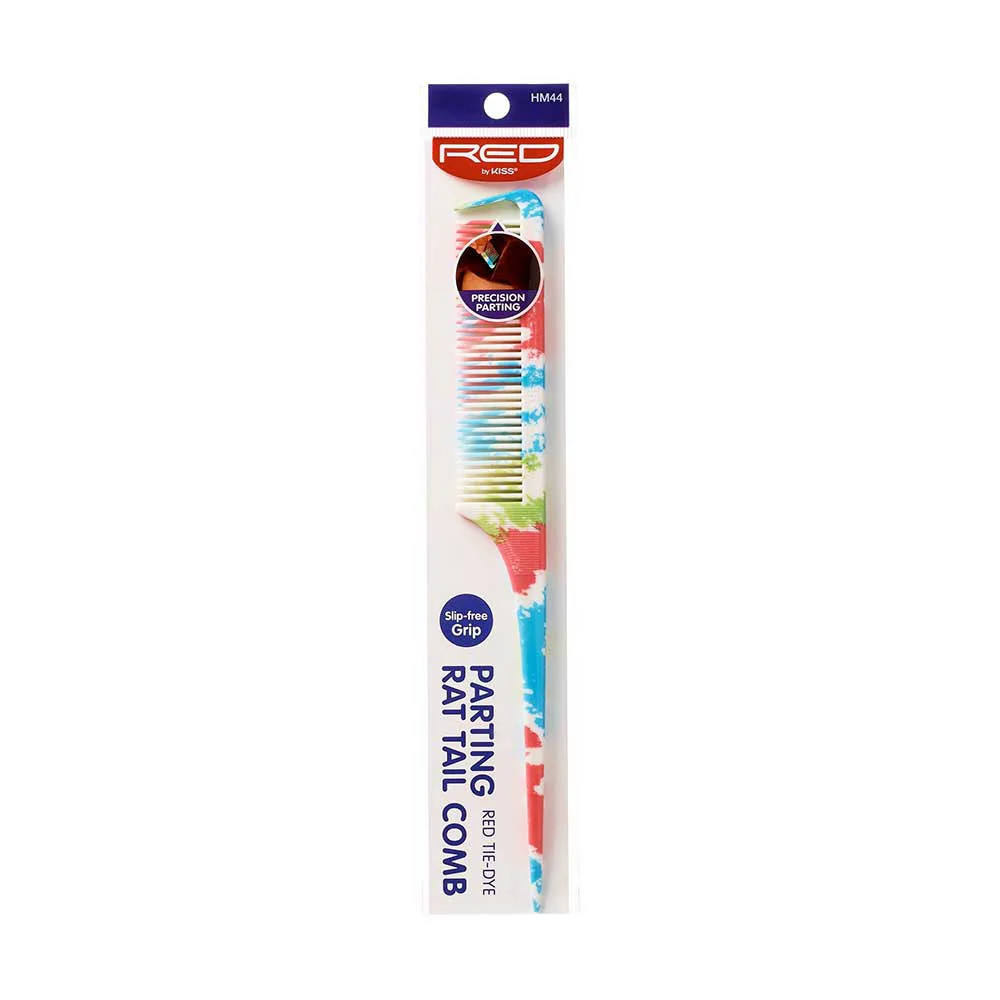 Red By Kiss Pattern Parting Rat Tail Comb Stylish and Design Parting Comb
