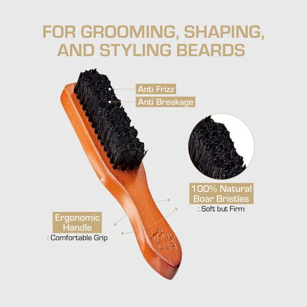 Red By Kiss Premium Beard Medium Soft Long Handle Brush - Image 4