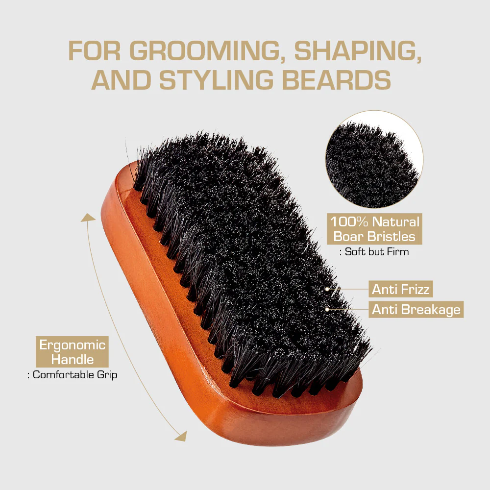 Red By Kiss Premium Beard Medium Soft Military Brush - Image 4