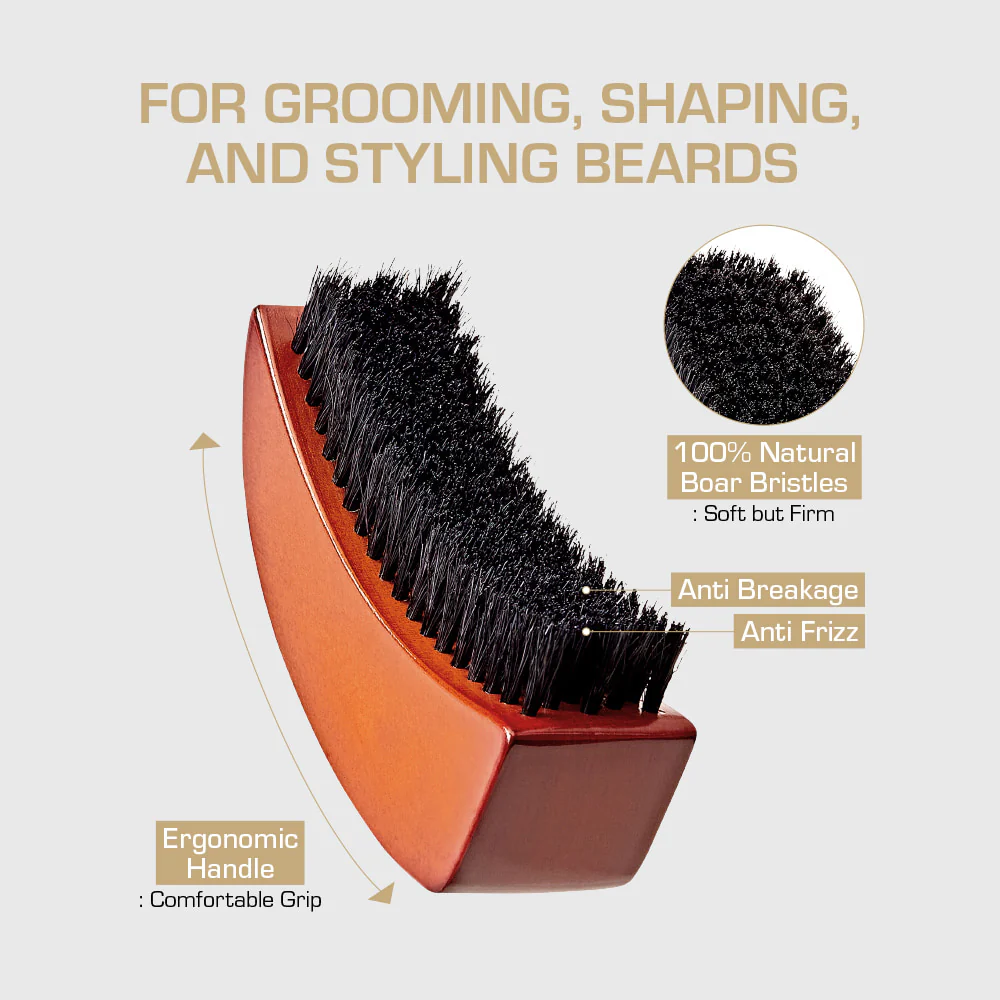 Red By Kiss Premium Beard Medium Soft Moon Shape Brush - Image 6