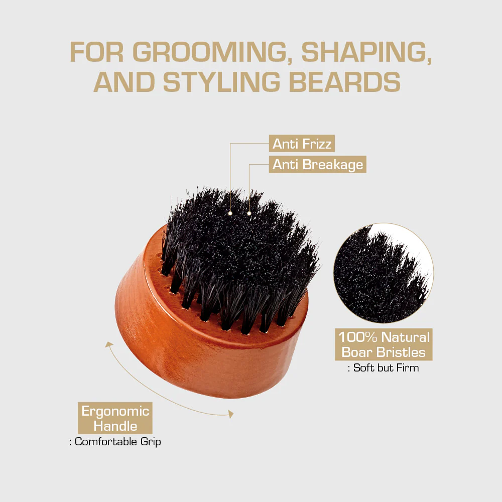 Red By Kiss Premium Beard Medium Soft Round Mini Brush - Image 6
