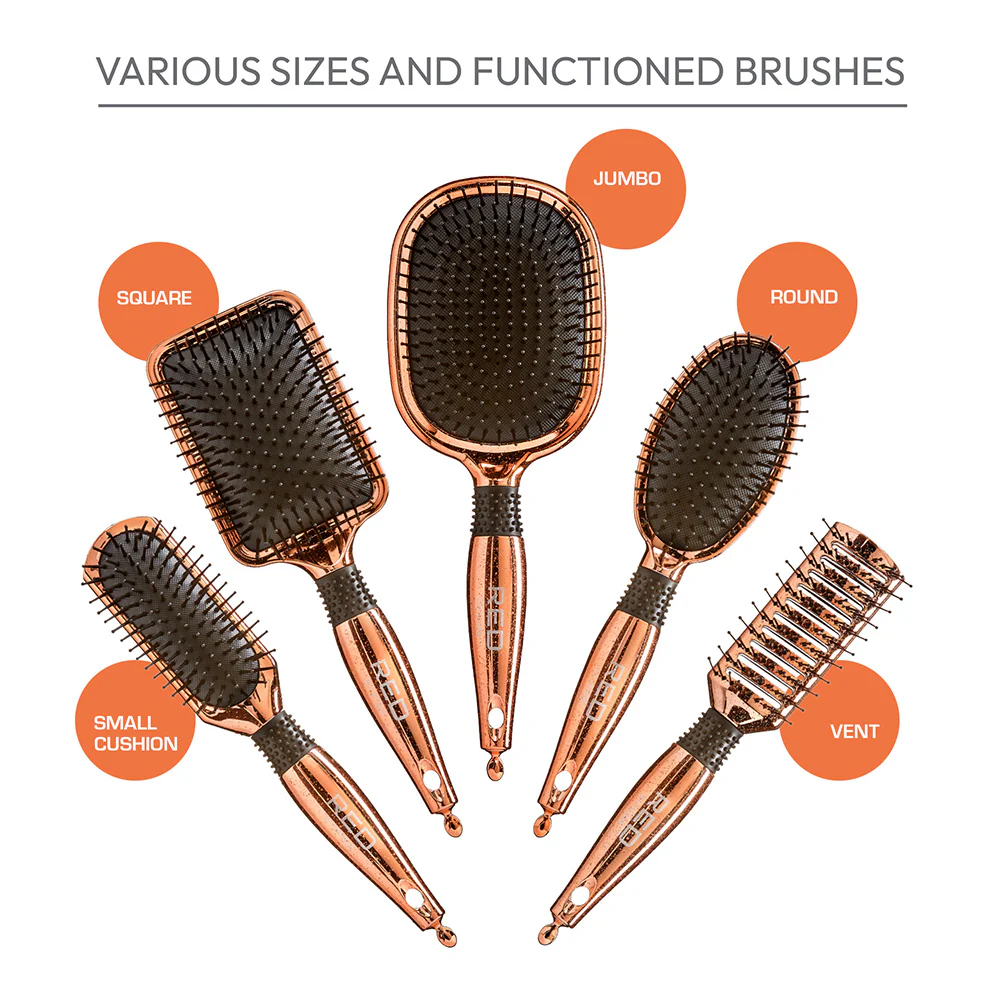 Red By Kiss Rose Gold Chrome Paddle Brush Perfect for Blow Drying - Image 4