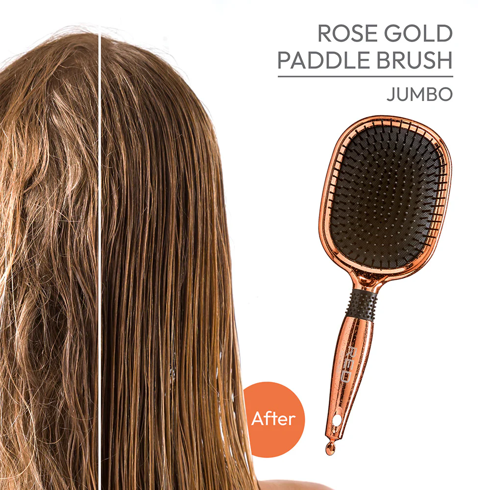 Red By Kiss Rose Gold Chrome Paddle Brush Perfect for Blow Drying - Image 5