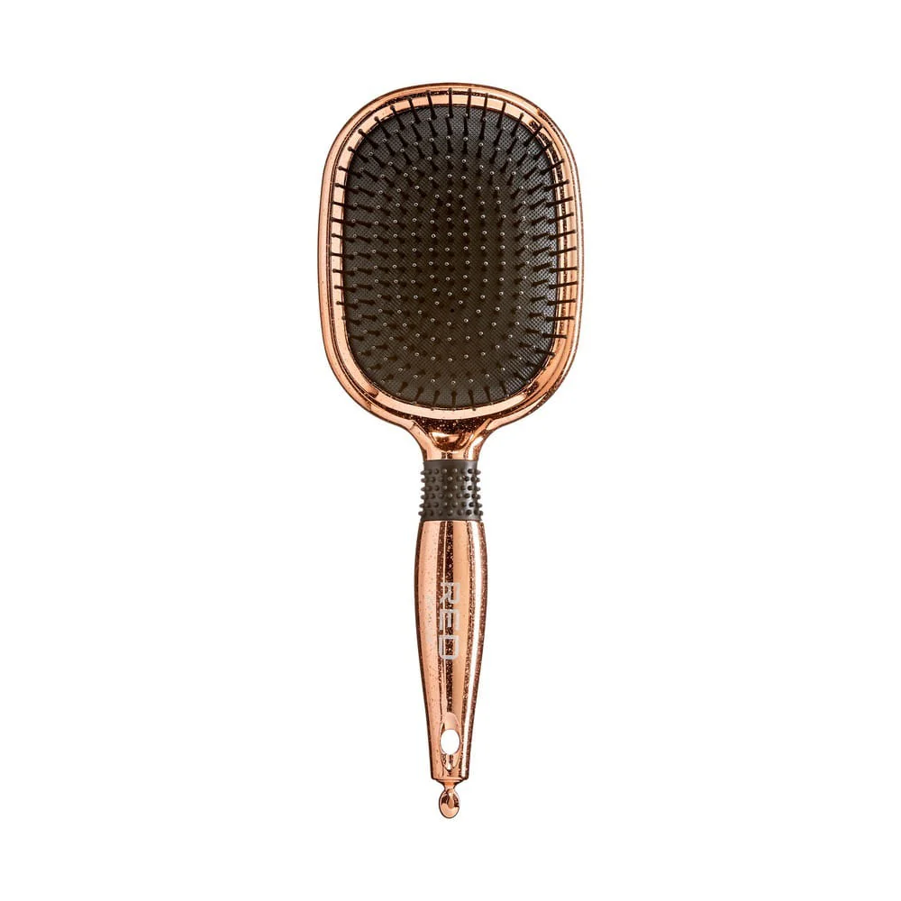 Red By Kiss Rose Gold Chrome Paddle ROUND Brush Perfect for Blow Drying,