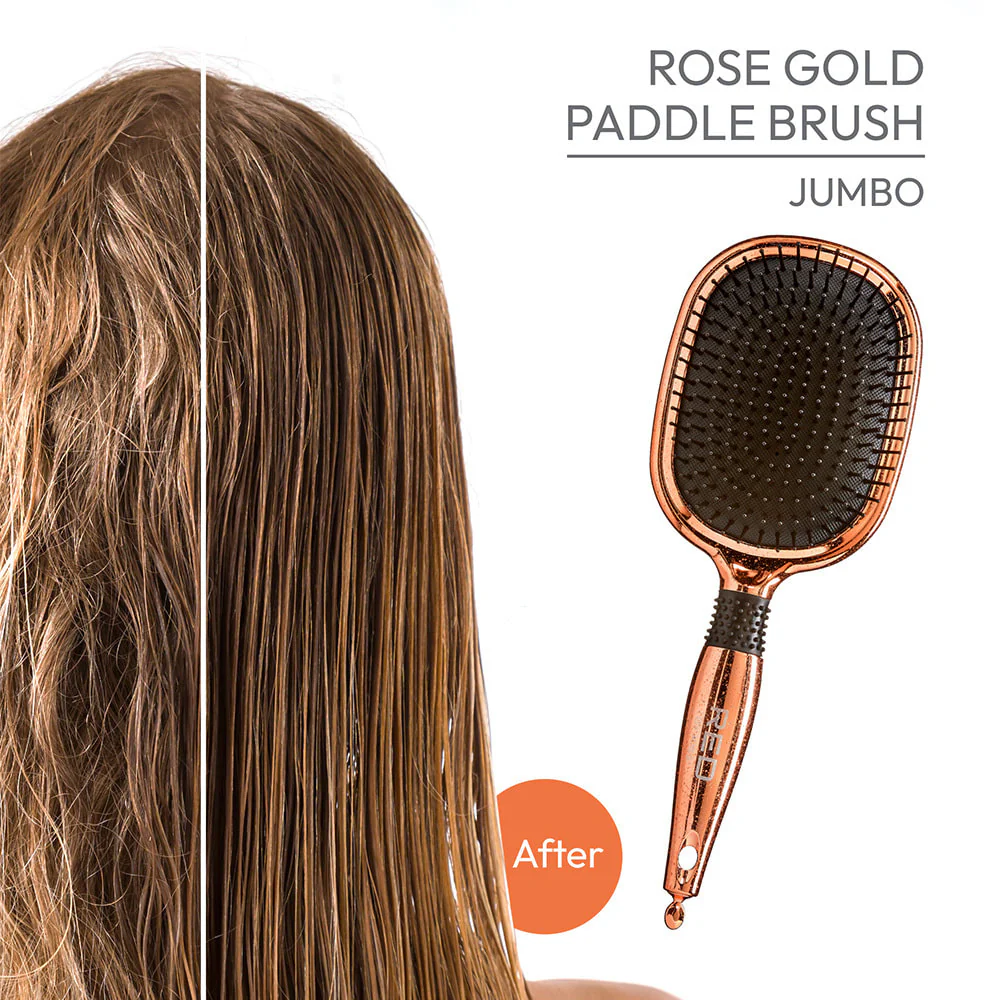 Red By Kiss Rose Gold Chrome Paddle ROUND Brush Perfect for Blow Drying, - Image 4