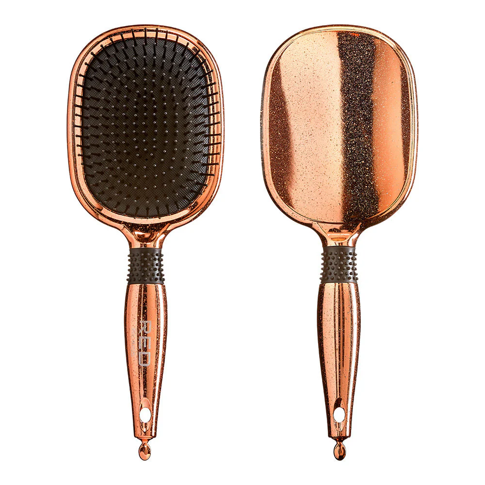 Red By Kiss Rose Gold Chrome Paddle ROUND Brush Perfect for Blow Drying, - Image 5
