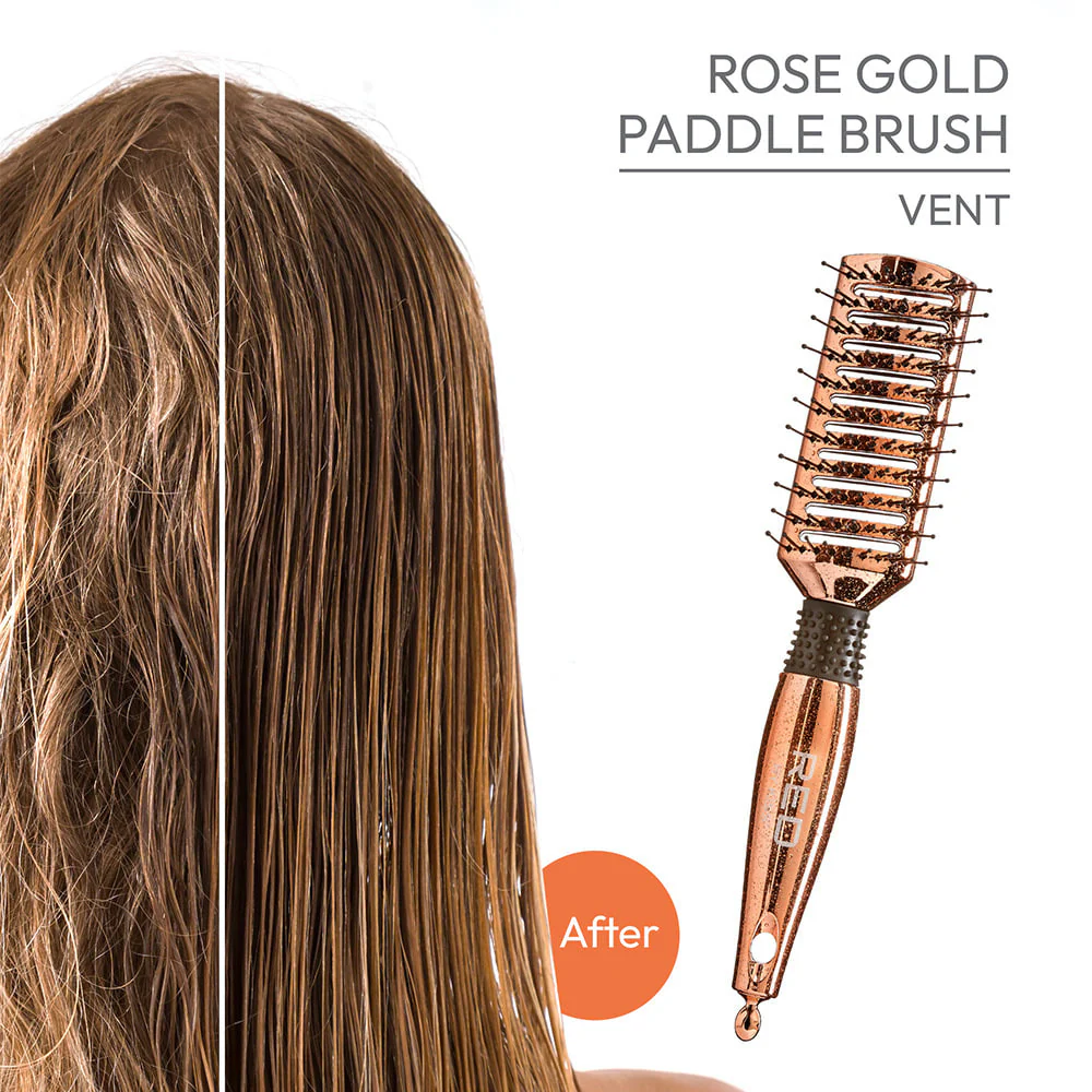 Red By Kiss Rose Gold Chrome Paddle Brush Vent Beautiful Rose Gold Chrome Finish - Image 3