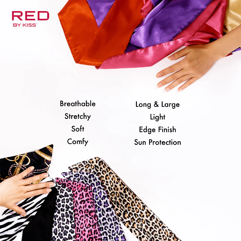 Red By Kiss Silky Satin Wrap Scarf 60″X19″ - Image 4