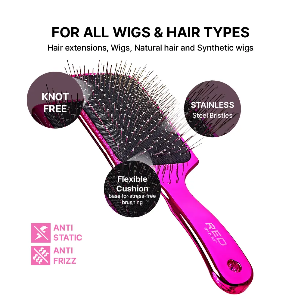Red By Kiss Square Wig Brush - Image 3