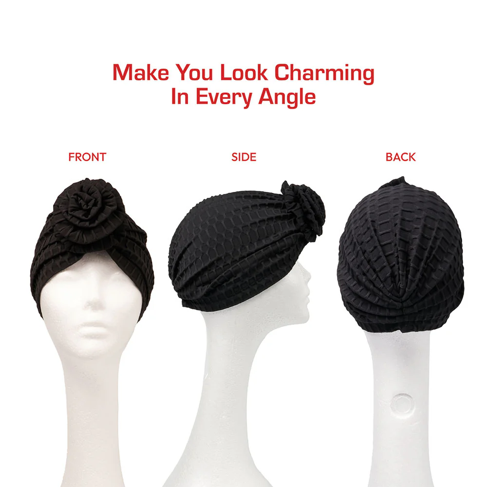 RED BY KISS Textured Top Knot Turban - Image 3