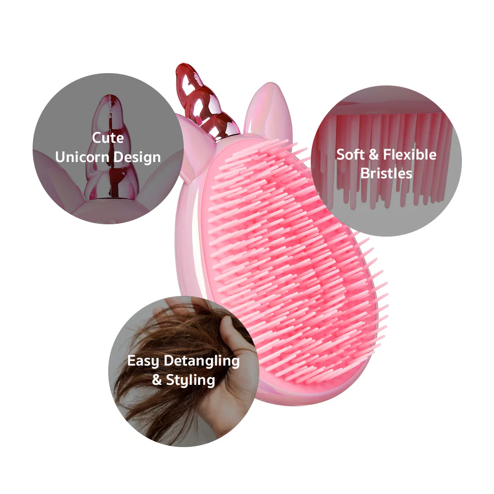 Red By Kiss Unicorn Detangling Brush Pink - Image 4