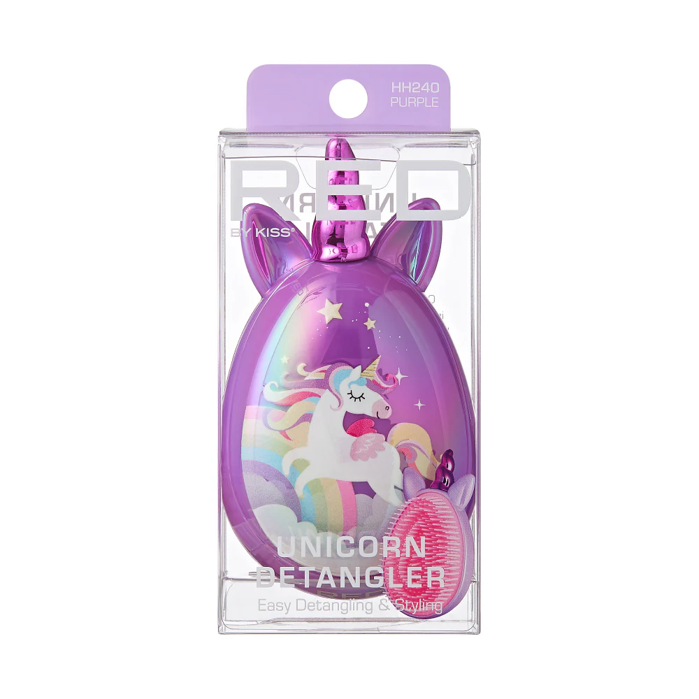 Red By Kiss Unicorn Detangling Brush Purple