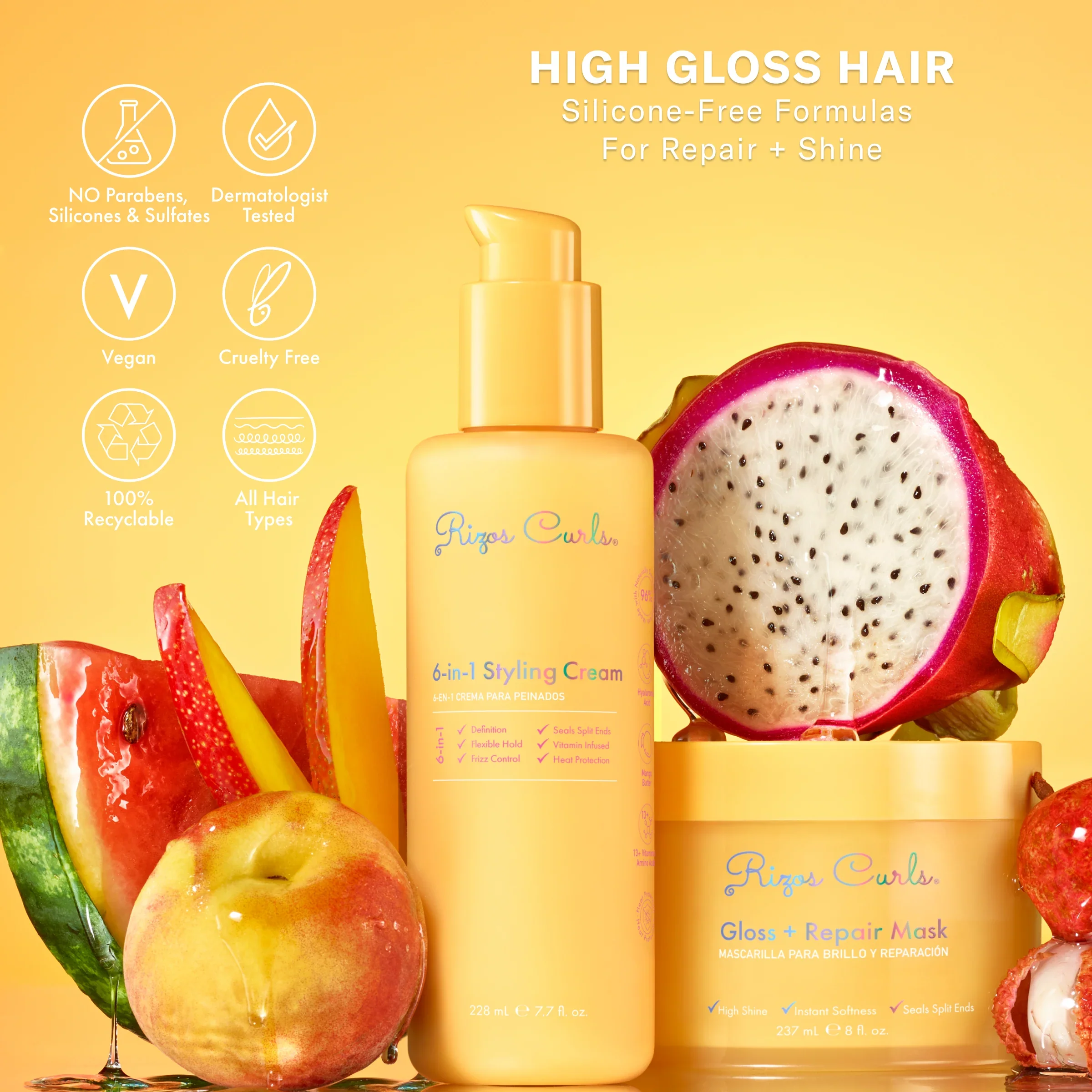 Rizos Curls Gloss + Repair Mask 237ml - Image 3