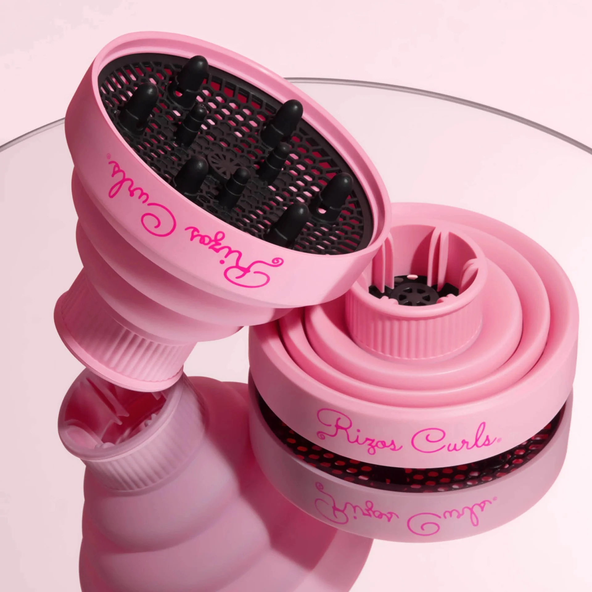 Rizos Curls Pink Collapsible Hair Diffuser for Drying Curls - Image 4