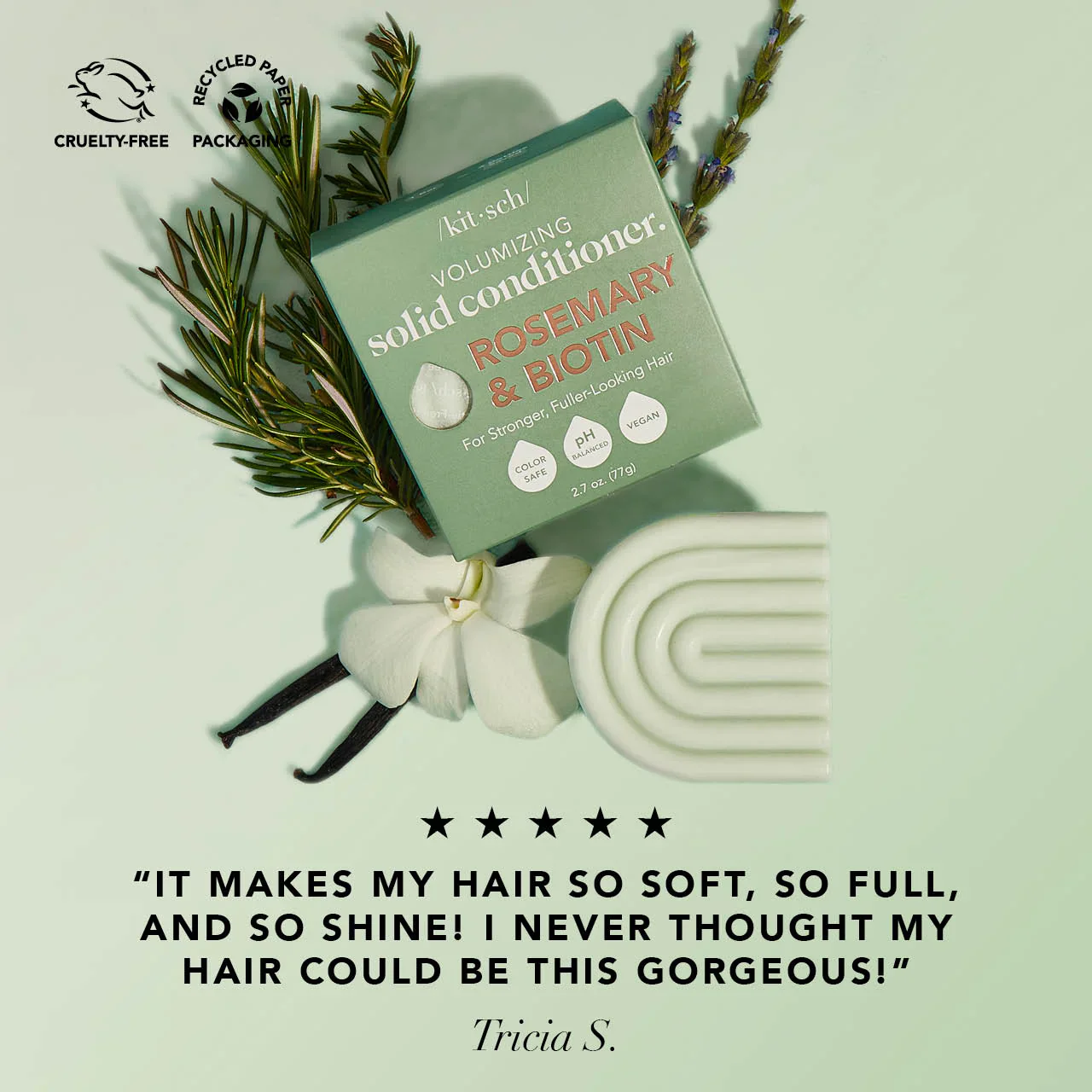 Kitsch Rosemary & Biotin Volumizing Conditioner Bar 91g - Image 3
