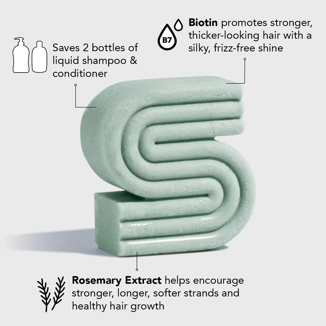 Kitsch Rosemary & Biotin Volumizing Shampoo Bar 91g - Image 3