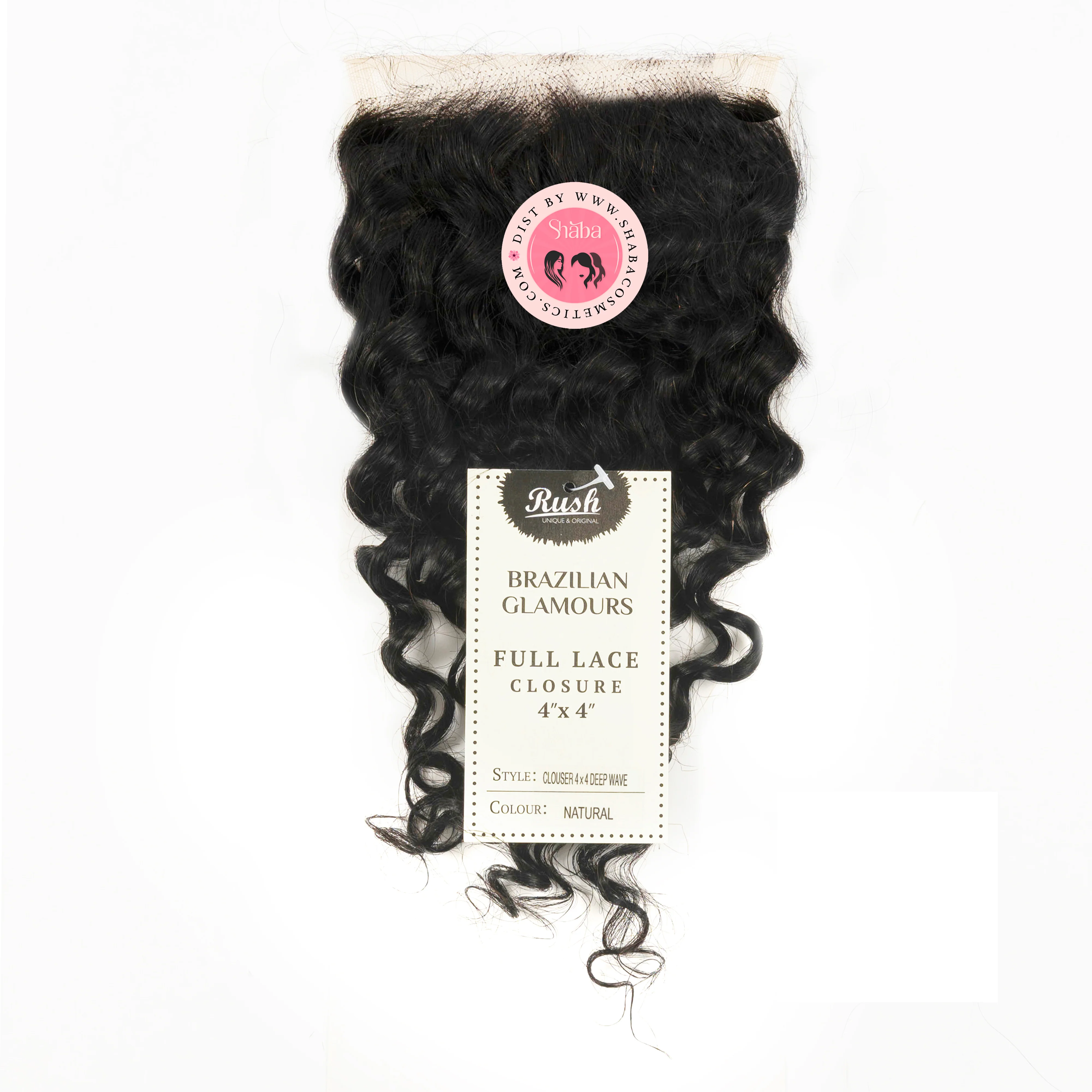 RUSH 100% Hand Crafted Brazilian Glamour Full Lace Closure 4x4 with Baby Hair Deep Wave - Image 3