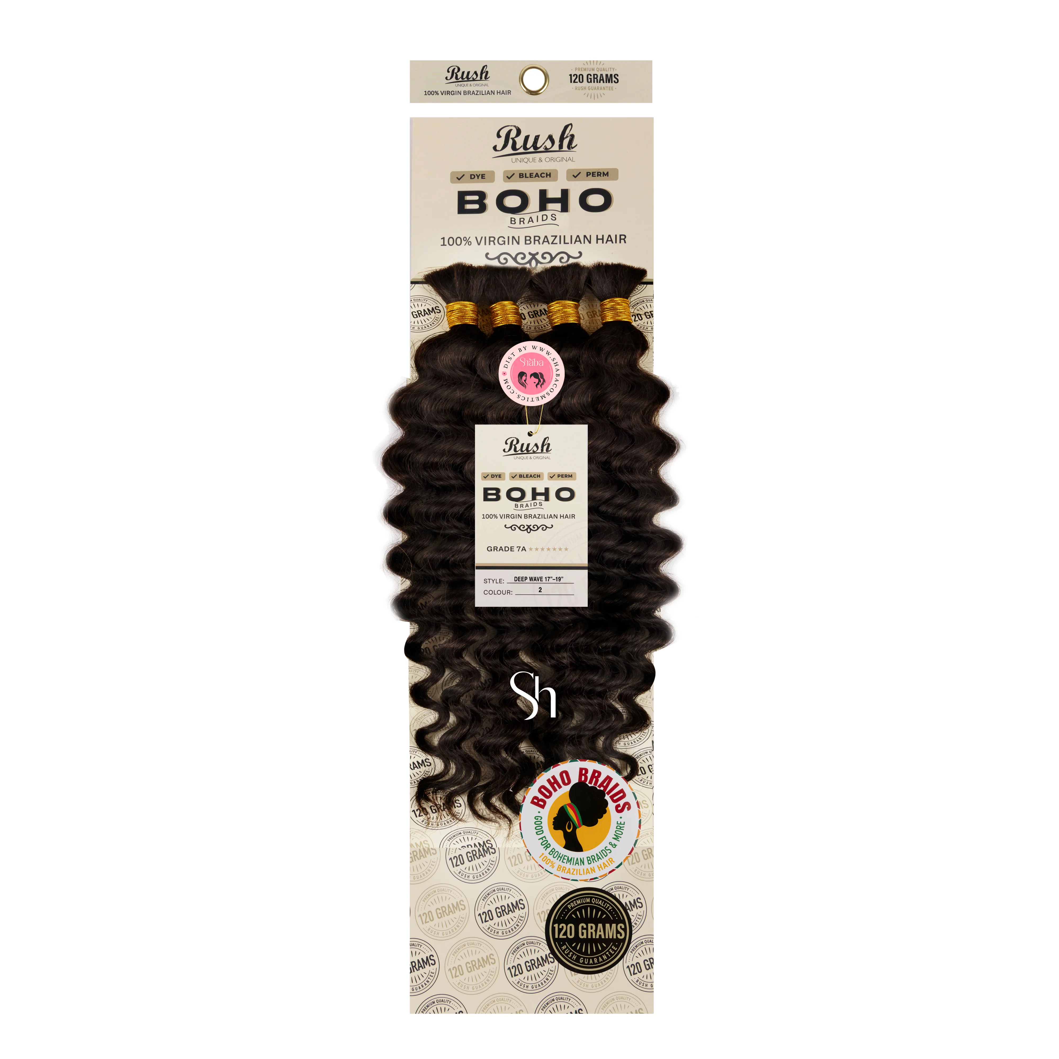 RUSH 100% Virgin Brazilian Boho Braids Deep Wave Bulk 17”-19” - Image 4