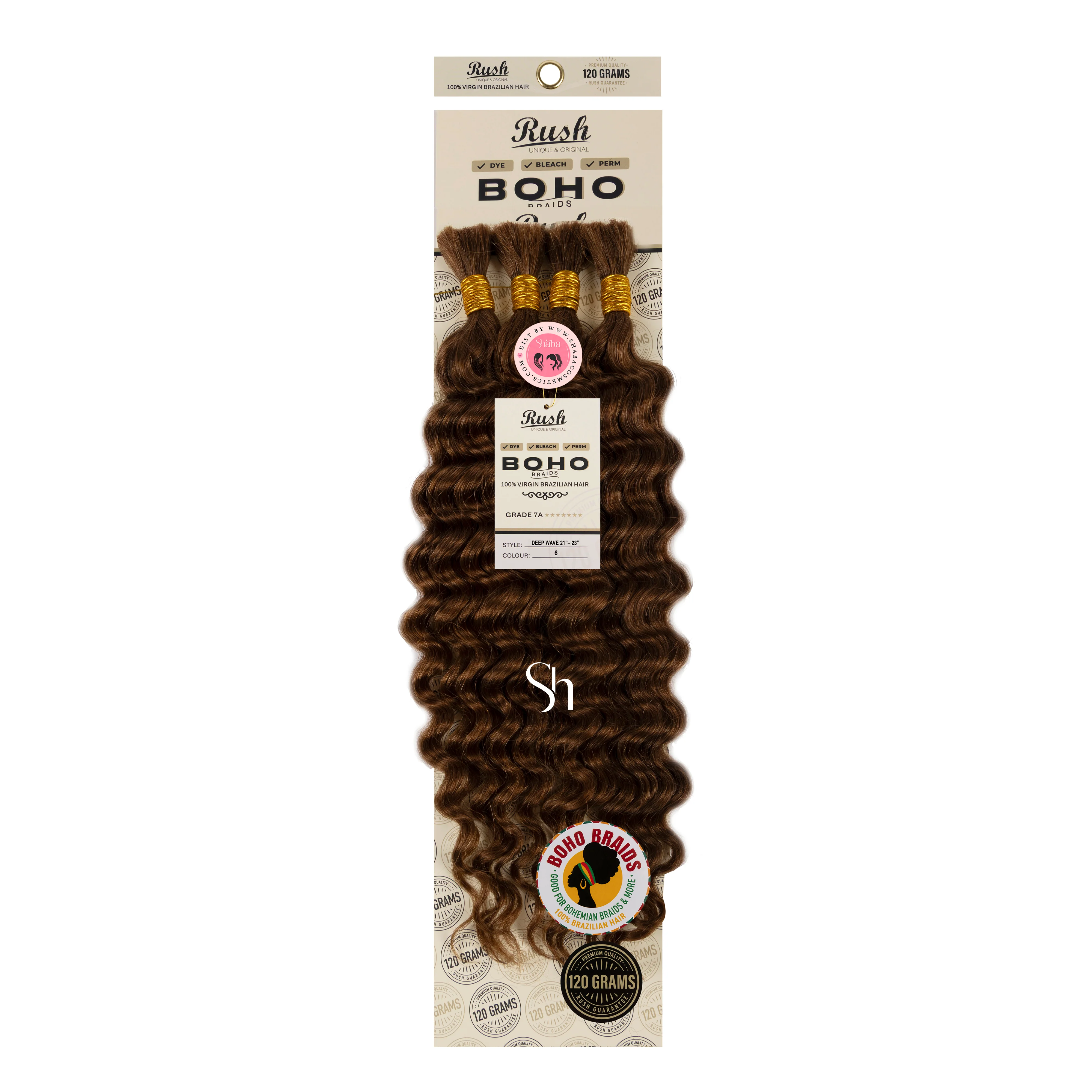 RUSH 100% Virgin Brazilian Boho Braids Deep Wave Bulk 21"-23" - Image 5