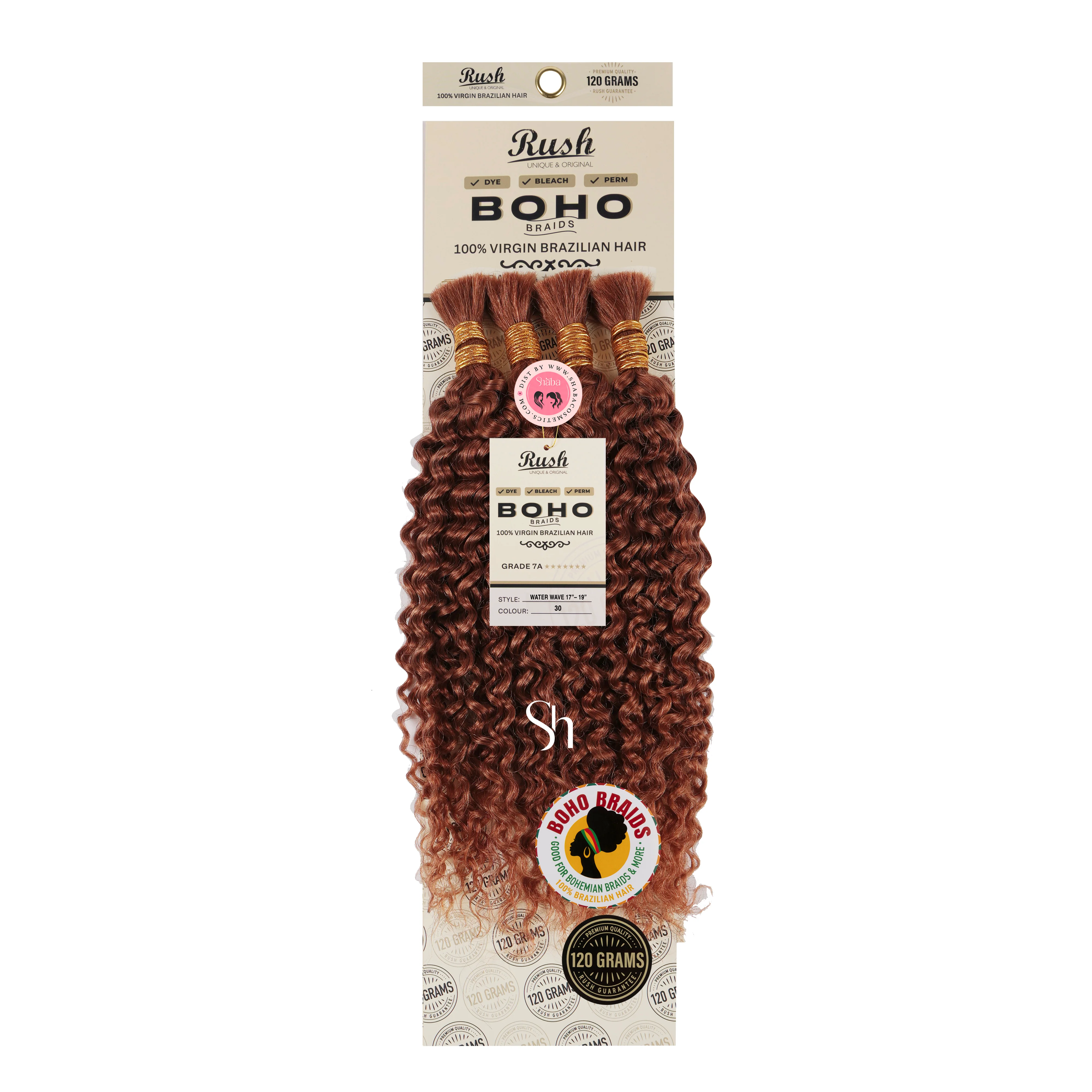 RUSH 100% Virgin Brazilian Boho Braids Water Wave Bulk 17"-19" - Image 7