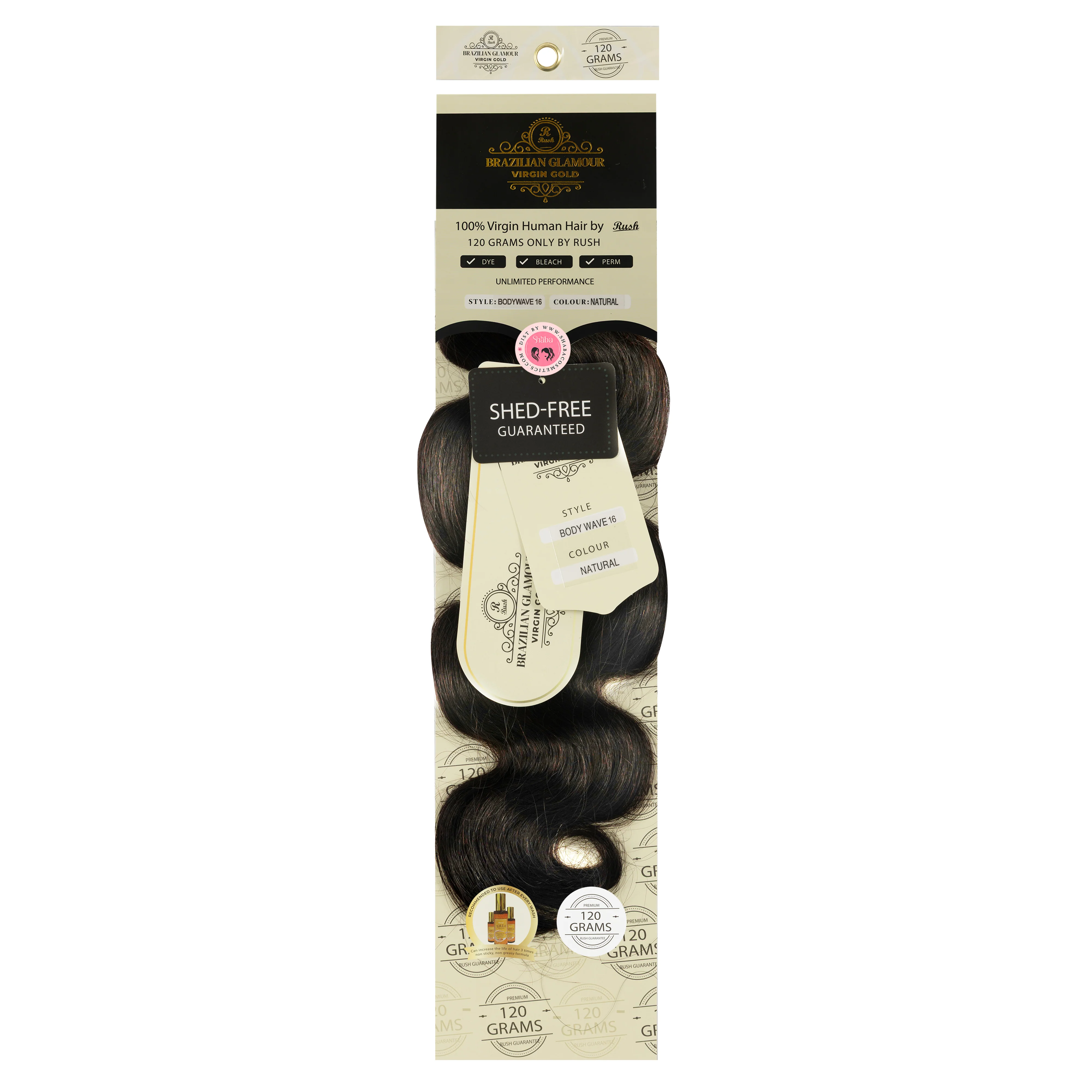 RUSH Brazilian Glamour Virgin Gold 100% Human Hair Body Wave Weave - Image 5
