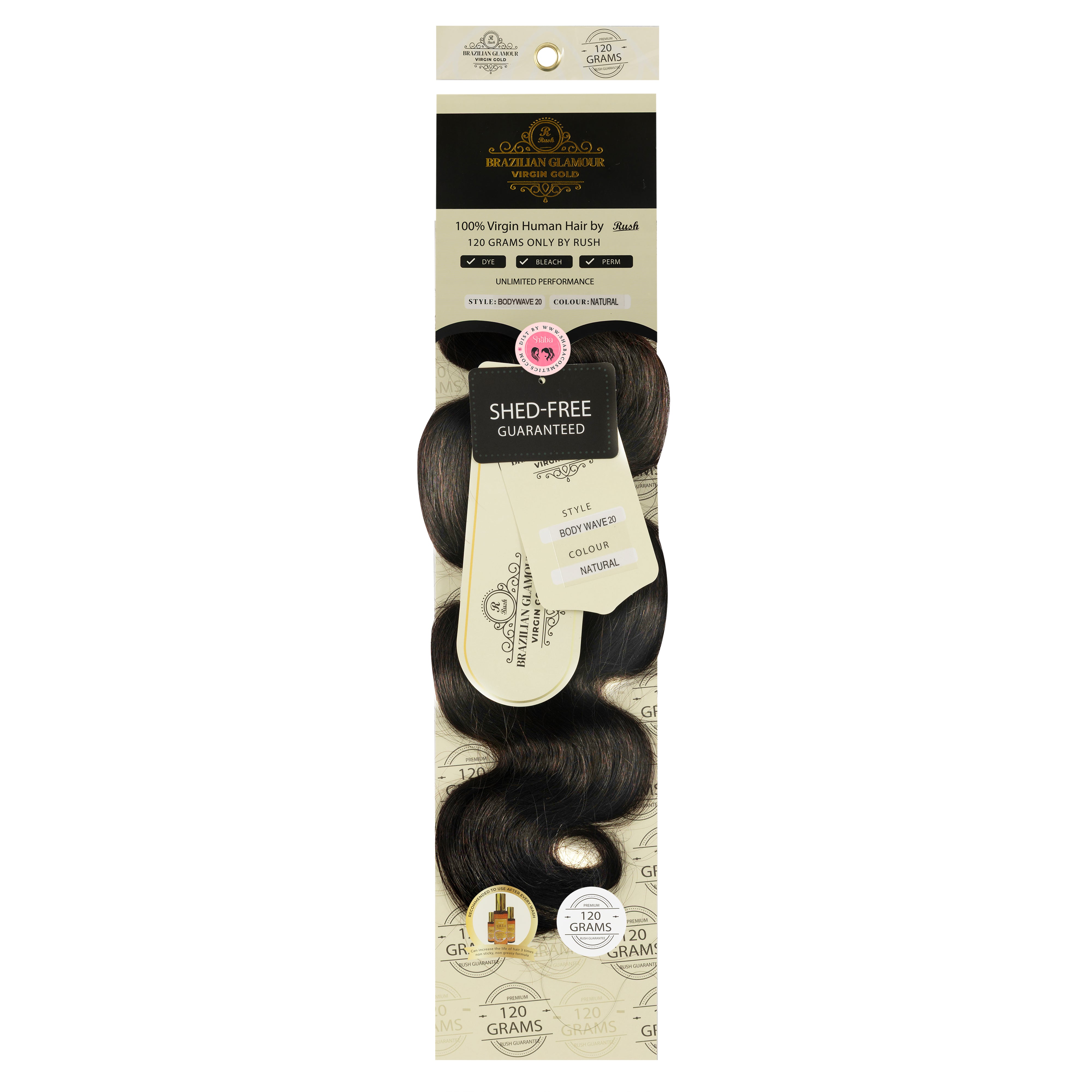 RUSH Brazilian Glamour Virgin Gold 100% Human Hair Body Wave Weave - Image 7