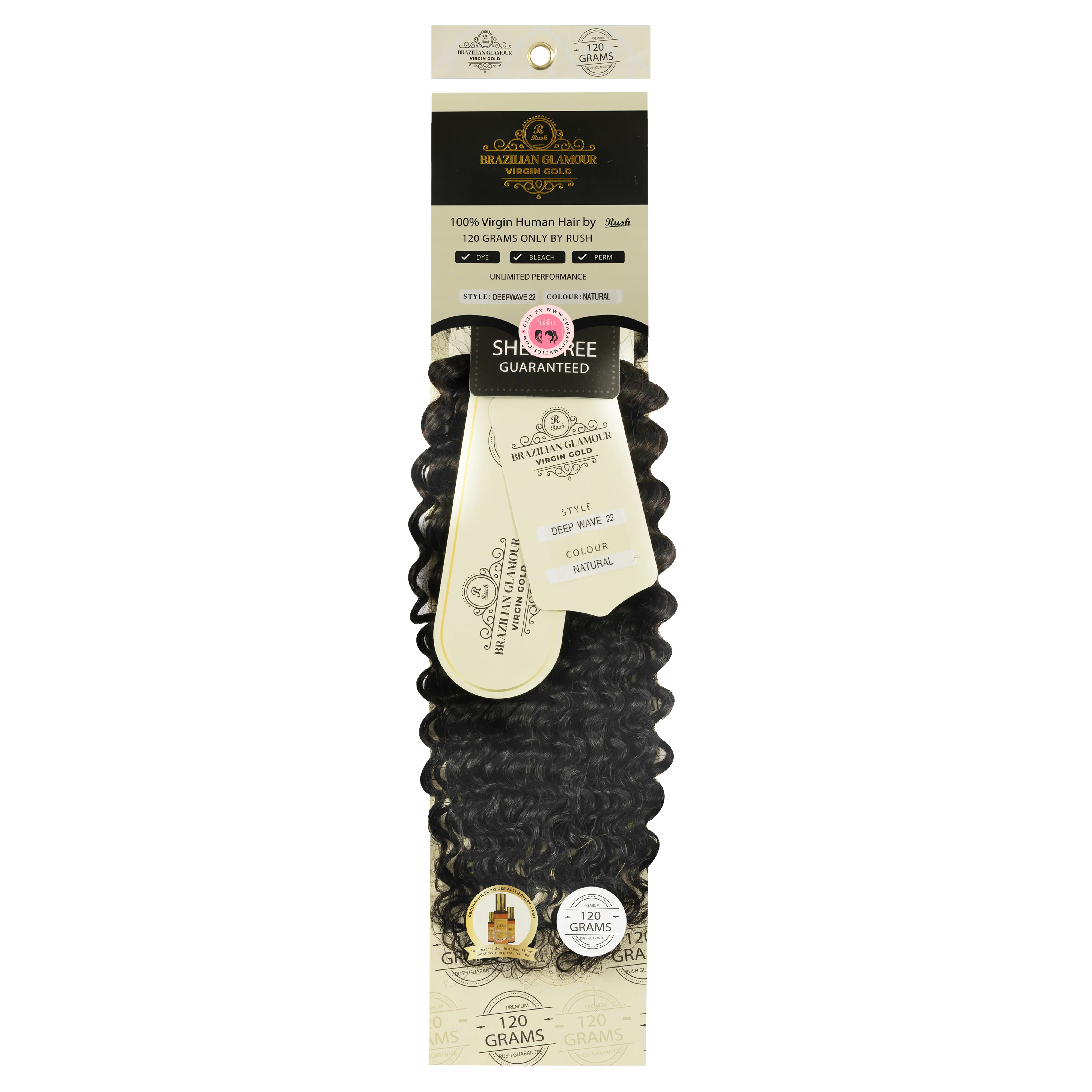 RUSH Brazilian Glamour Virgin Gold 100% Human Hair Deep Wave Weave - Image 8