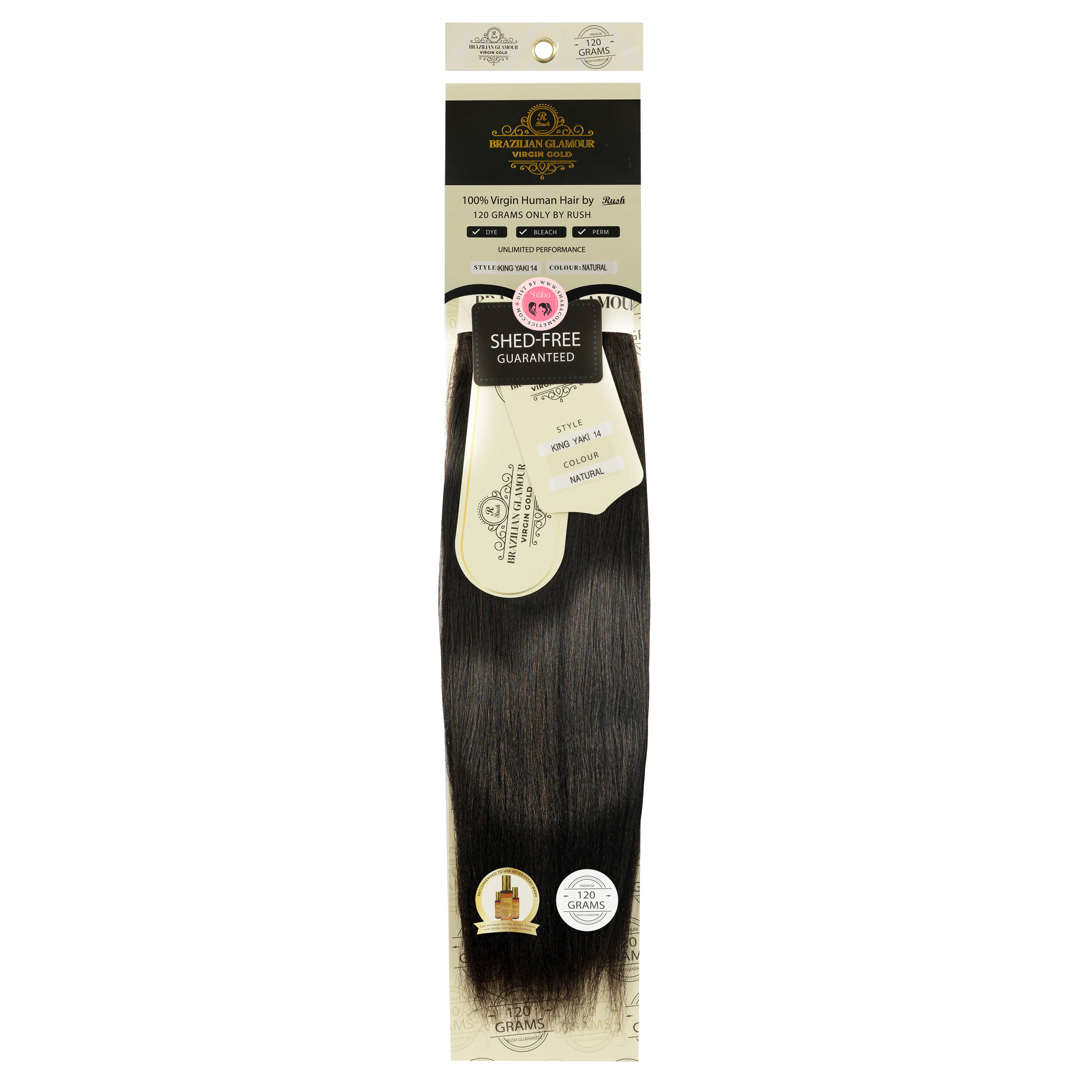 RUSH Brazilian Glamour Virgin Gold 100% Human Hair King Yaki Weave - Image 3