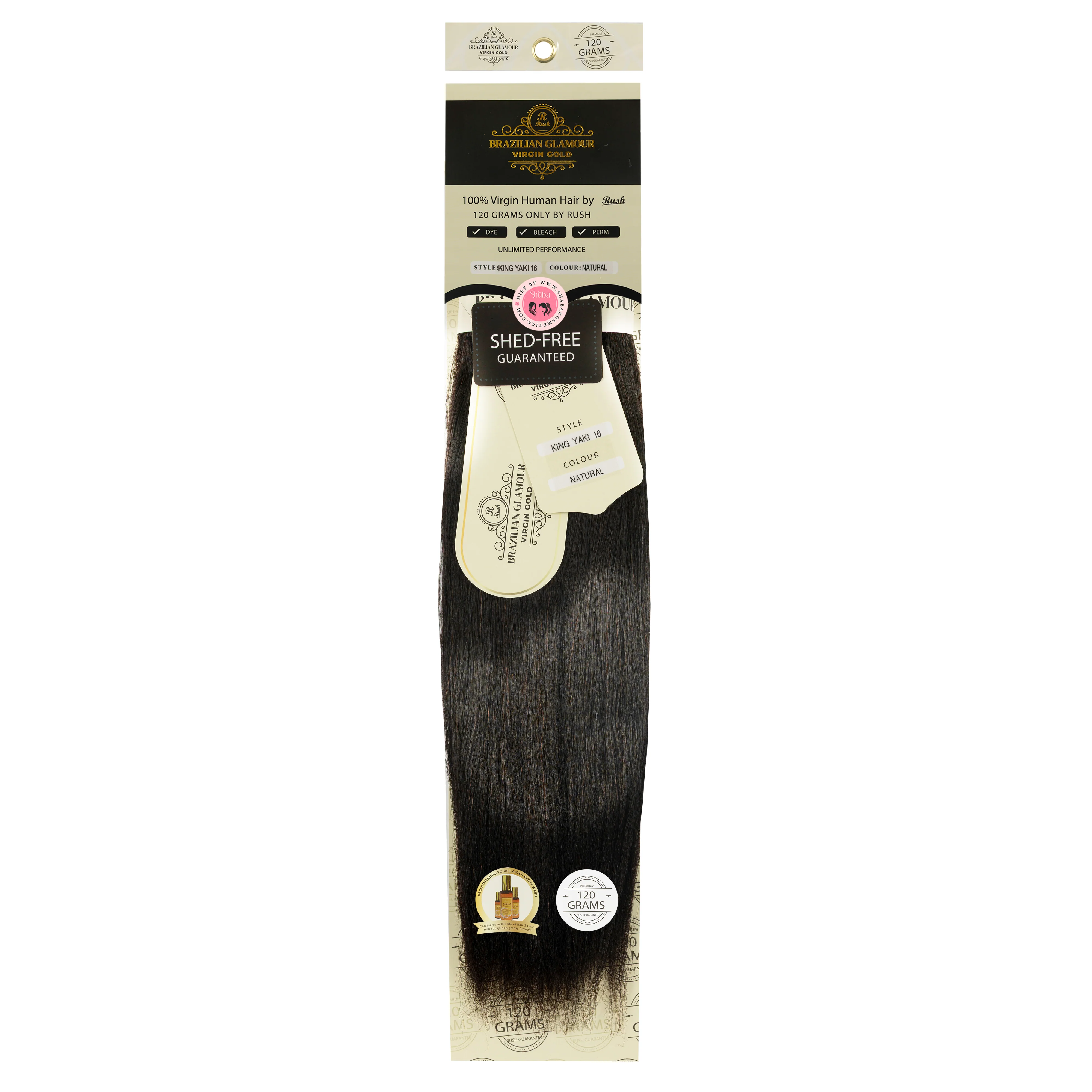 RUSH Brazilian Glamour Virgin Gold 100% Human Hair King Yaki Weave - Image 4