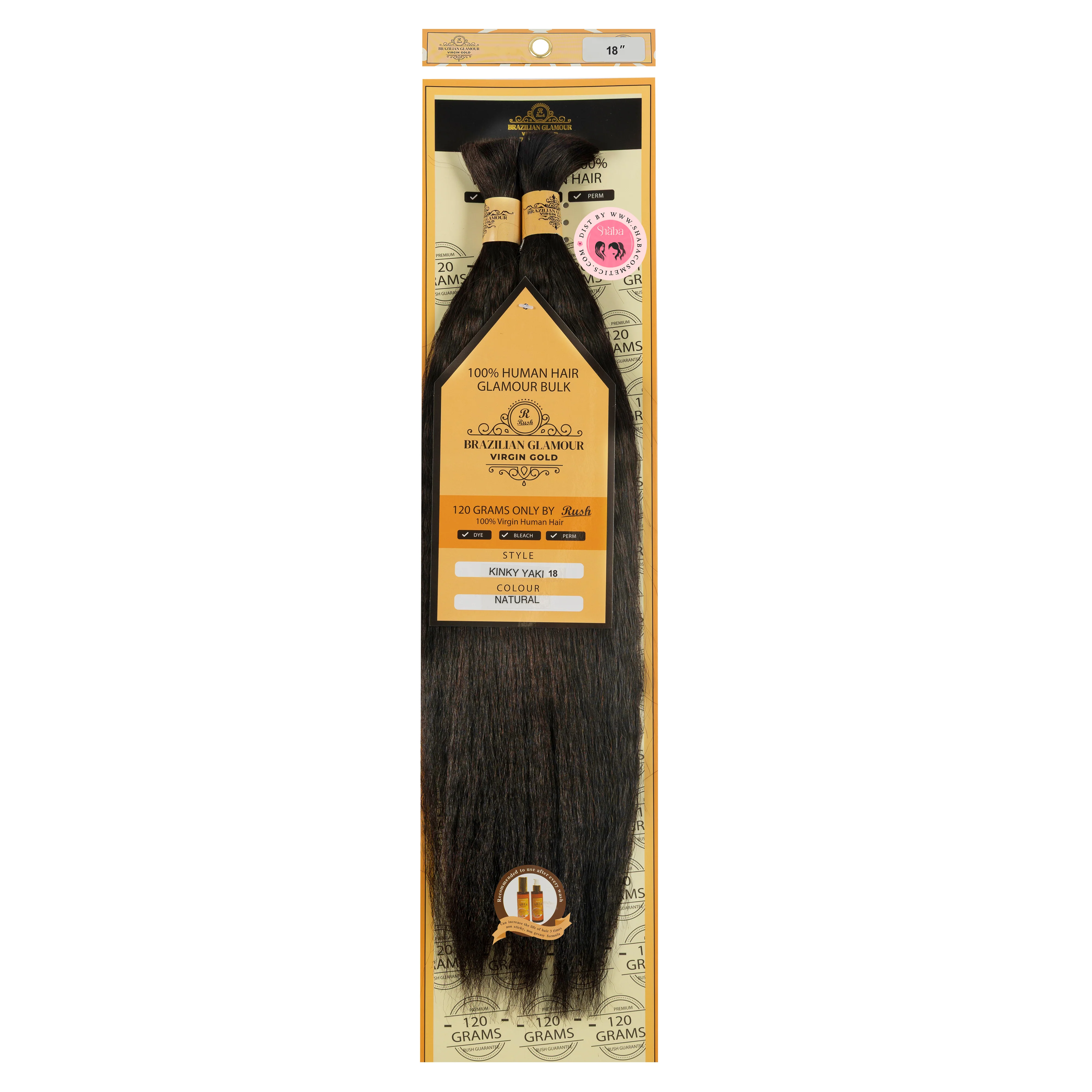 RUSH Glamour Virgin Gold 100% Human Hair Kinky Yaki Bulk - Image 3