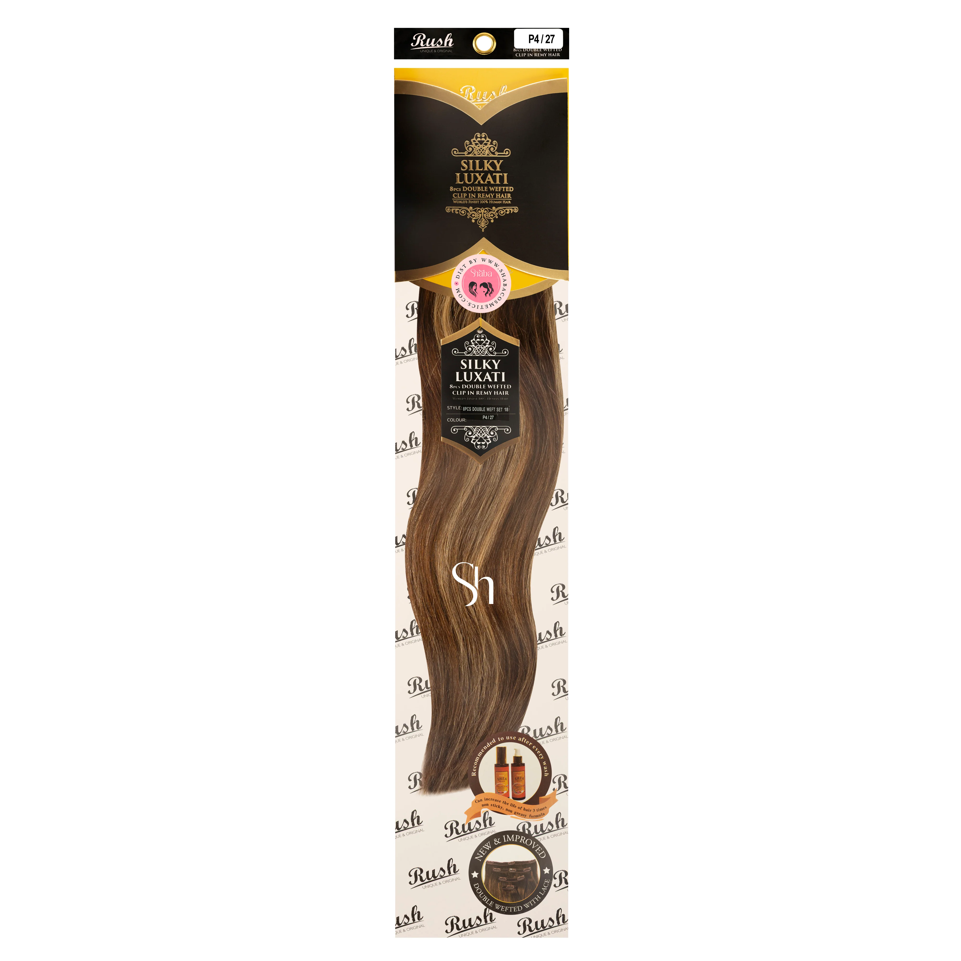RUSH Silky Luxati 18" Straight 8pcs Double Wefted Clip-In Remy 100% Human Hair - Image 16